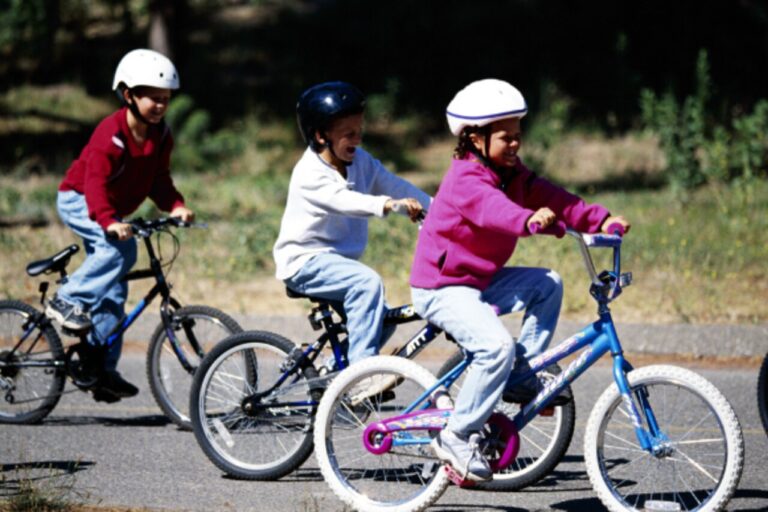 People riding bicycles outdoors